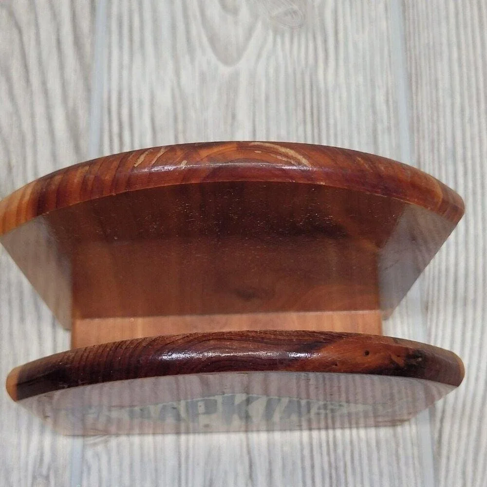 Buffalo Bills Museum Napkin Holder Cedar Wood Brown Vintage‎ Souvenir Colorado